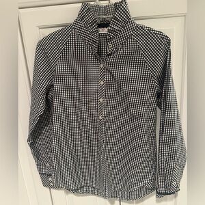 Women's Vineyard Vines Black and White Checkered Shirt with stylish collar